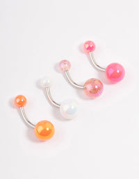 Surgical Steel Acrylic Belly Ring 4-Pack - link has visual effect only