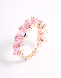 Rose Gold Plated Multi Heart Band Ring - link has visual effect only