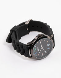 Coated Black Silicone Rainbow Face Watch - link has visual effect only