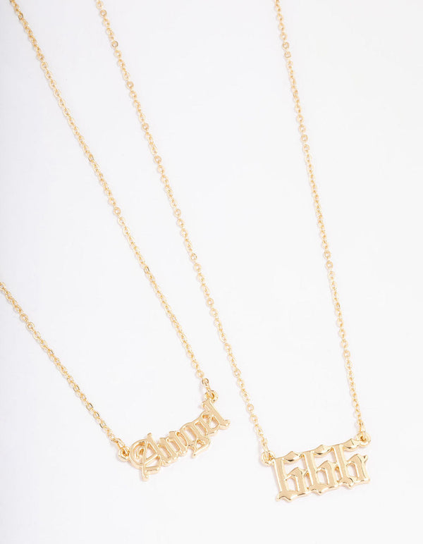 Gold Plated Angel Number '666' Layered Necklace