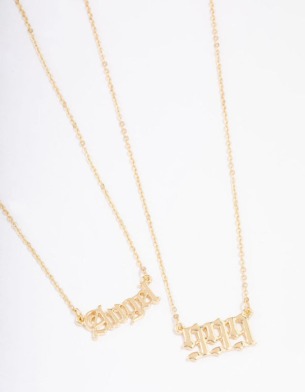 Gold Plated Angel Number '999' Layered Necklace