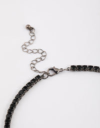 Gunmetal Cubic Zirconia Round Cupchain Earring & Necklace Set - link has visual effect only