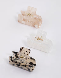 Acrylic Natural Mini Rectangle Claw Clip Pack - link has visual effect only