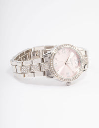 Silver Diamante Bezel & Roman Numeral Watch - link has visual effect only
