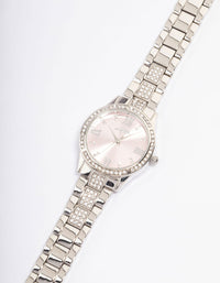 Silver Diamante Bezel & Roman Numeral Watch - link has visual effect only
