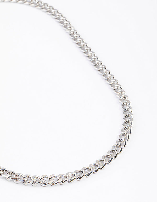 Rhodium Classic Curb Chain Necklace - Lovisa