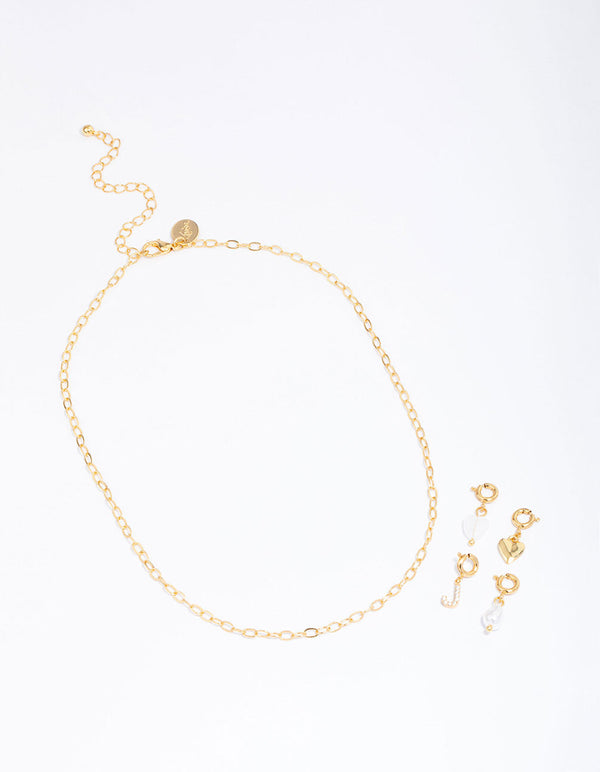 Letter K Gold Plated Layered Diamante Initial Necklace - Lovisa