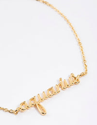 Gold Plated Aquarius Script Bracelet - link has visual effect only