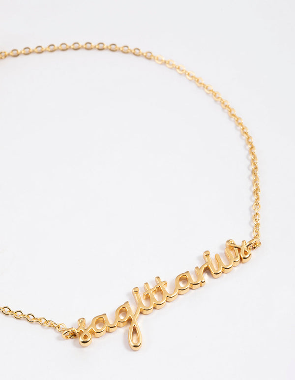 Gold Plated Sagittarius Script Bracelet