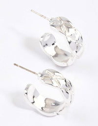 Silver Quilted Hoop Earrings & Polishing Set - link has visual effect only