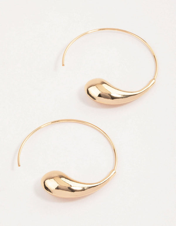 Gold Threaded Gold Hoop Earrings