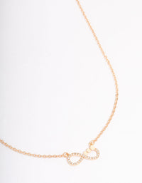Gold Diamante Infinity Heart Short Necklace - link has visual effect only