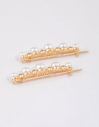 Gold Pearl & Diamante Hair Slide Pack - link has visual effect only