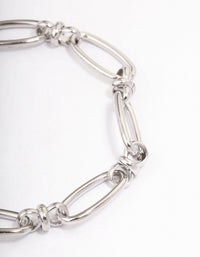 Stainless Steel Oval Link Bracelet - link has visual effect only