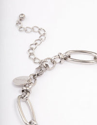 Stainless Steel Oval Link Bracelet - link has visual effect only
