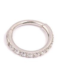 Surgical Steel Pave Clicker Ring 6mm - link has visual effect only