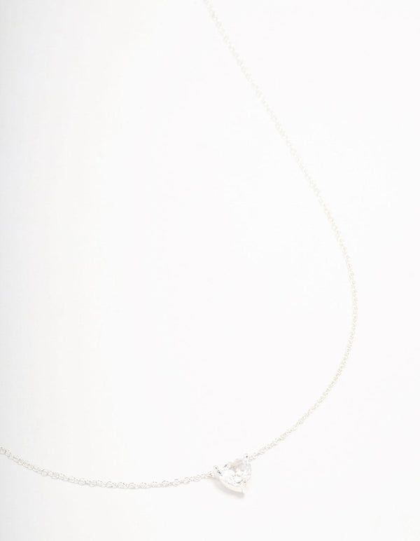 Sterling Silver Cubic Zirconia Heart Pendant Necklace - Lovisa