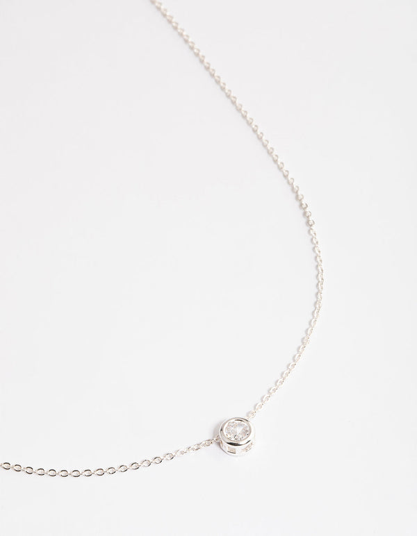 Silver Cubic Zirconia Little Love Lock Necklace - Lovisa