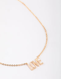 Gold Love Black Letter Pendant Necklace - link has visual effect only