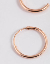 Rose Gold Plated Sterling Silver Hoop Earrings 12mm - link has visual effect only