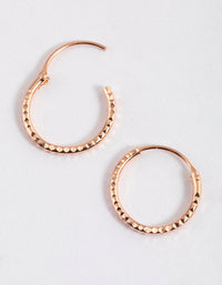 Rose Gold Plated Sterling Silver Diagonal Hoop Earrings 12mm - link has visual effect only