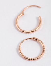 Rose Gold Plated Sterling Silver Diagonal Hoop Earrings 12mm - link has visual effect only