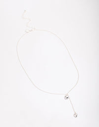 Silver Puffy Heart Drop Necklace - link has visual effect only