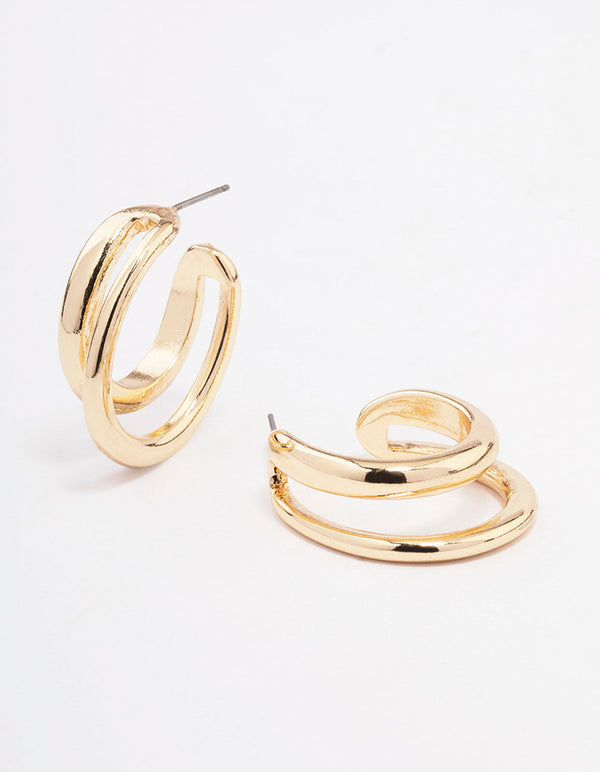 Gold Double Hoop Earrings