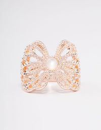 Rose Gold Butterfly Band Ring - link has visual effect only