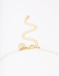 Gold Plated Letter K Initial & Pearl Pendant Necklace - link has visual effect only