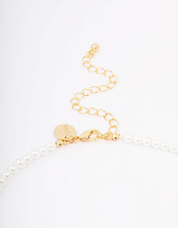 Gold Plated Letter C Initial & Pearl Pendant Necklace - link has visual effect only