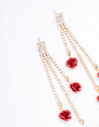 Red Cupchain Flower Drop Earrings - link has visual effect only