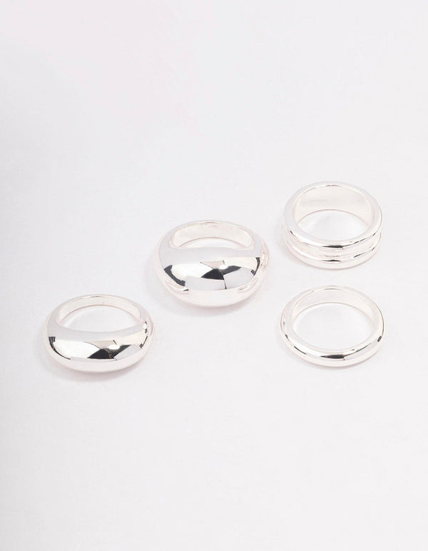 Buy Lovisa Rhodium Cubic Zirconia Pear Halo Ring Stack Pack