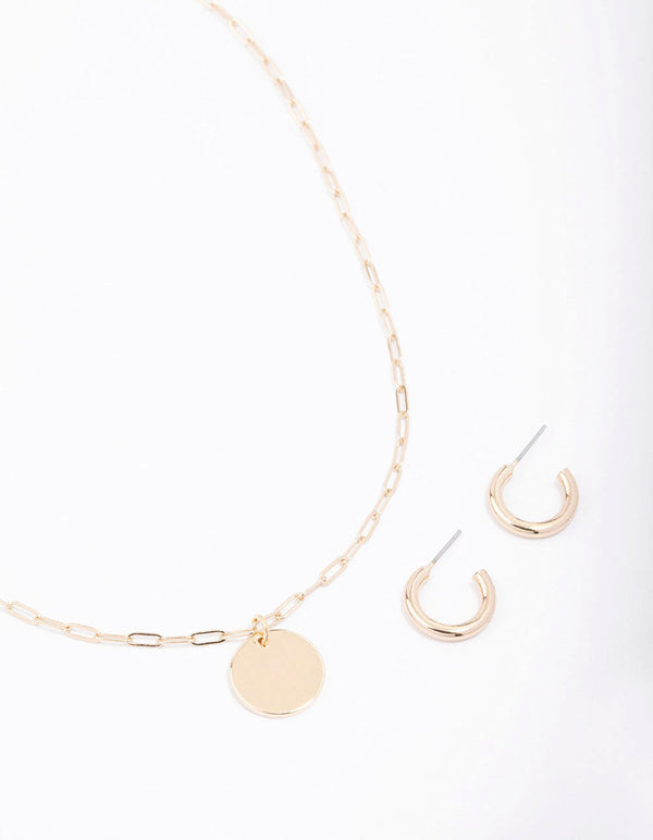 Gold Coin Disc Jewellery Set