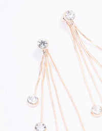 Rose Gold Diamante Drop Thread Through Earrings - link has visual effect only