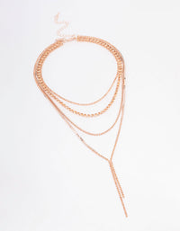 Rose Gold Cupchain Layered Choker Necklace - link has visual effect only