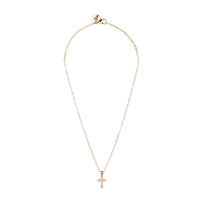 Fine Rose Gold Diamante Cross Necklace - link has visual effect only
