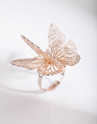Rose Gold 3D Butterfly Ring - link has visual effect only