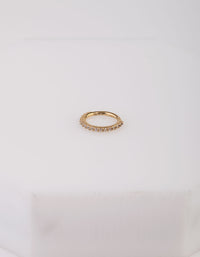Gold Surgical Steel Hinged Ring Body Jewellery - link has visual effect only