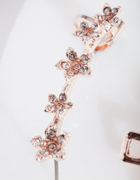 Rose Gold Diamante Flower Ear Cuff - link has visual effect only