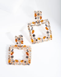 Neutral Square Gem Earrings - link has visual effect only