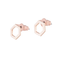 Rose Gold Open Hexagon Stud Earrings - link has visual effect only