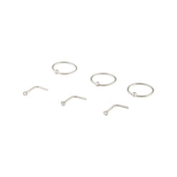 Surgical Steel Silver Ball Ring Stud Nose 6-Pack - link has visual effect only