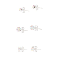 Sterling Silver Diamante Stud, Flower & Bead Pack - link has visual effect only