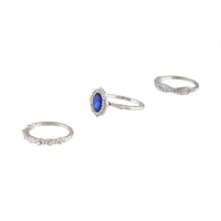 Silver Engagement Cobalt Centre Ring Stack - link has visual effect only