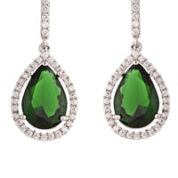 Emerald Diamond Simulant Drop Earrings - link has visual effect only