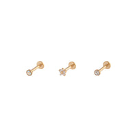 Gold Flower Stud Flat Back Earring Pack - link has visual effect only