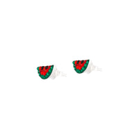 Kids Sterling Silver Pave Watermelon Earrings - link has visual effect only