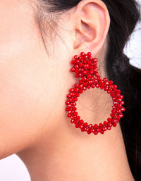 Red Cluster Bead Earrings - link has visual effect only