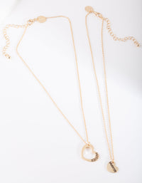 Mother & Daughter Gold Necklace Set - link has visual effect only